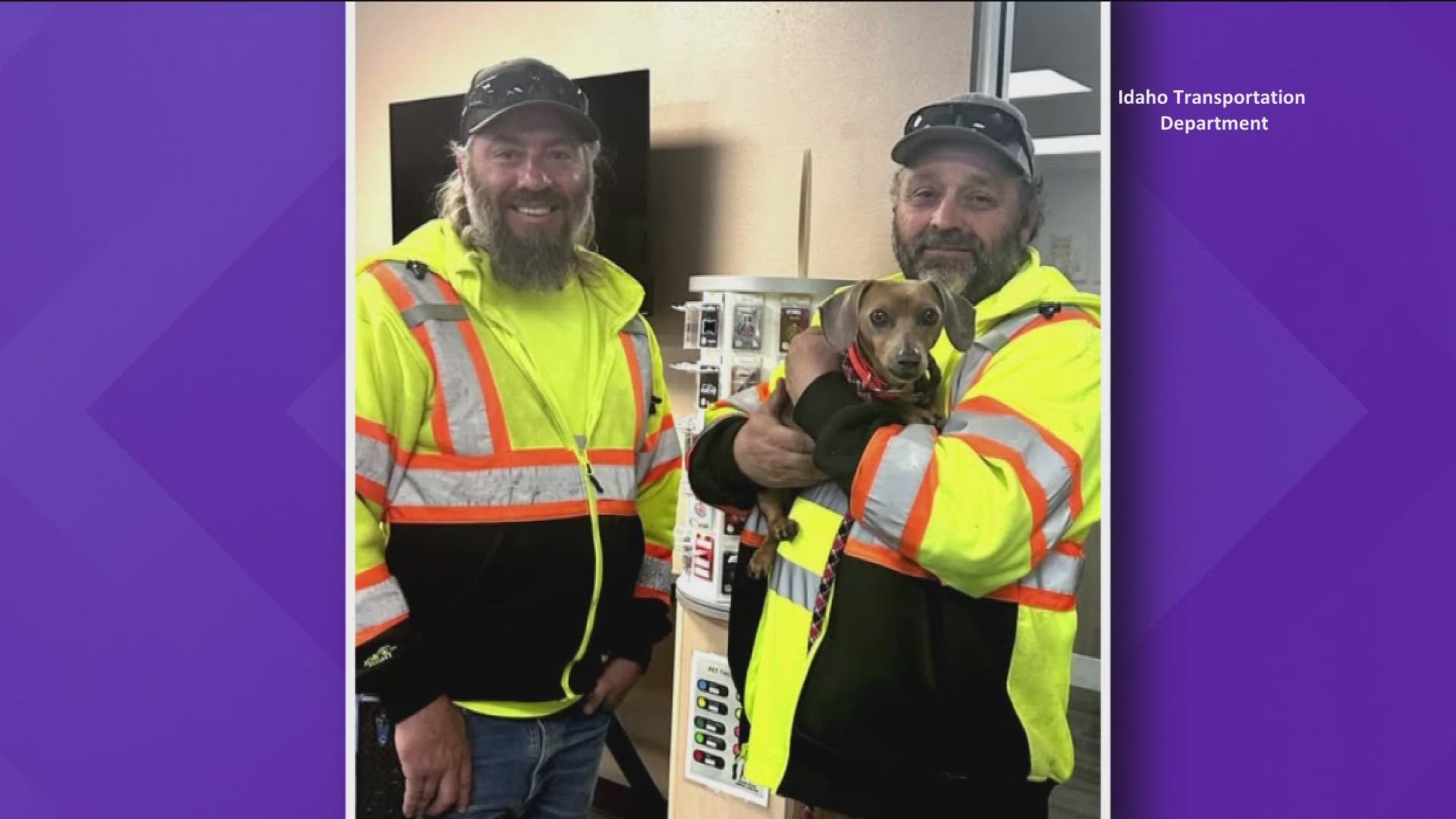 A small dog, named Tessa, was lost during a crash in October that killed her owner's husband. ITD workers rescued the dog weeks later, and will return her home.