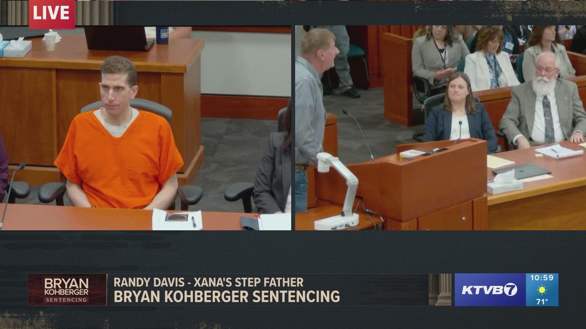 Randy Davis, Xana's stepfather, gives victim impact statement at Bryan Kohberger's sentencing.