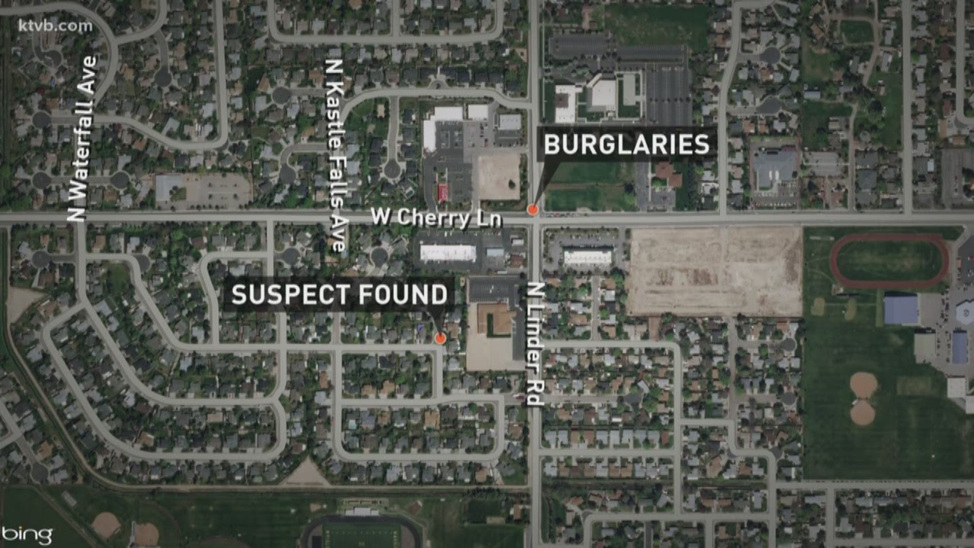 Someone called police after they say they saw the suspects rummaging through a car around the area of Cherry Lane and Linder Road.