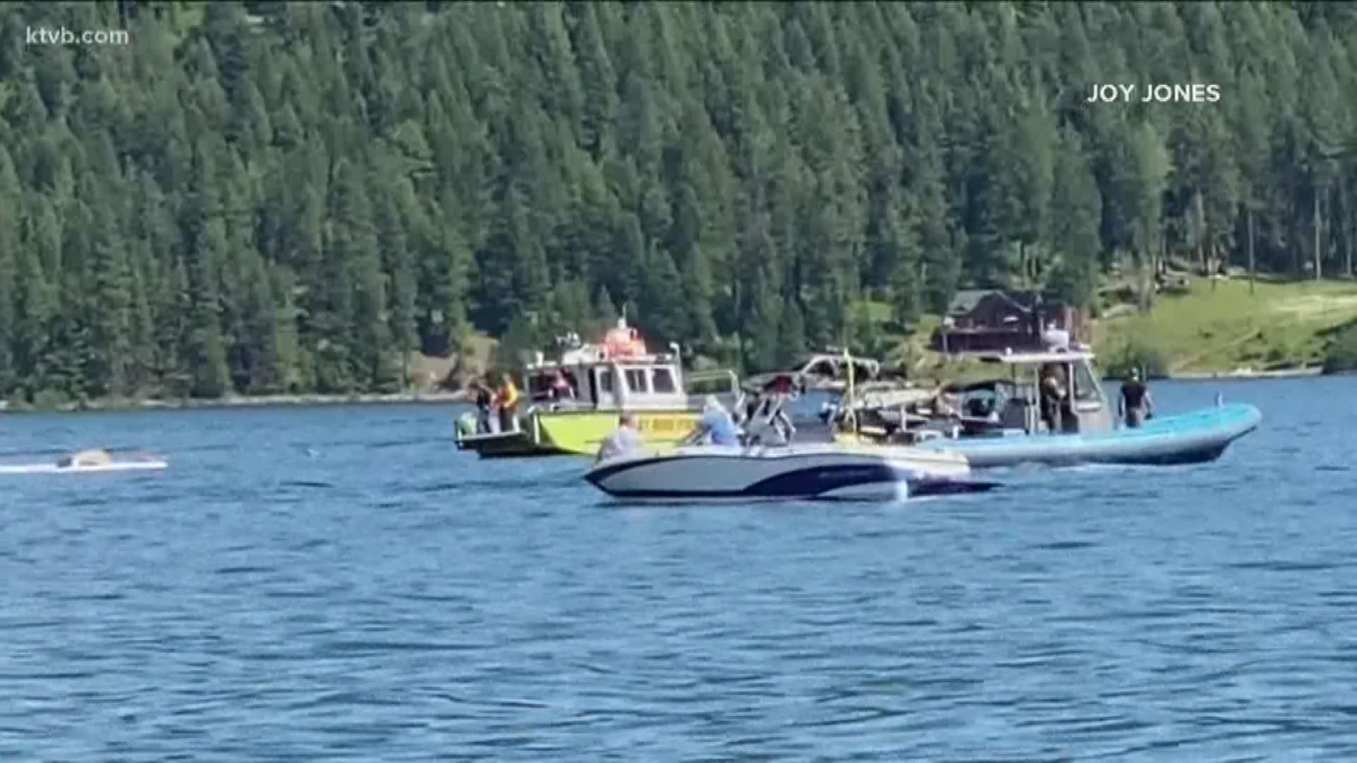 Authorities believe eight people died when two planes collided over Lake Coeur d'Alene on Sunday.