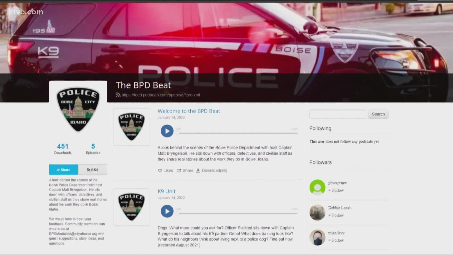 The podcast is called "The BPD Beat" and will cover a variety of topics with the goal of helping community members get to know department staff.