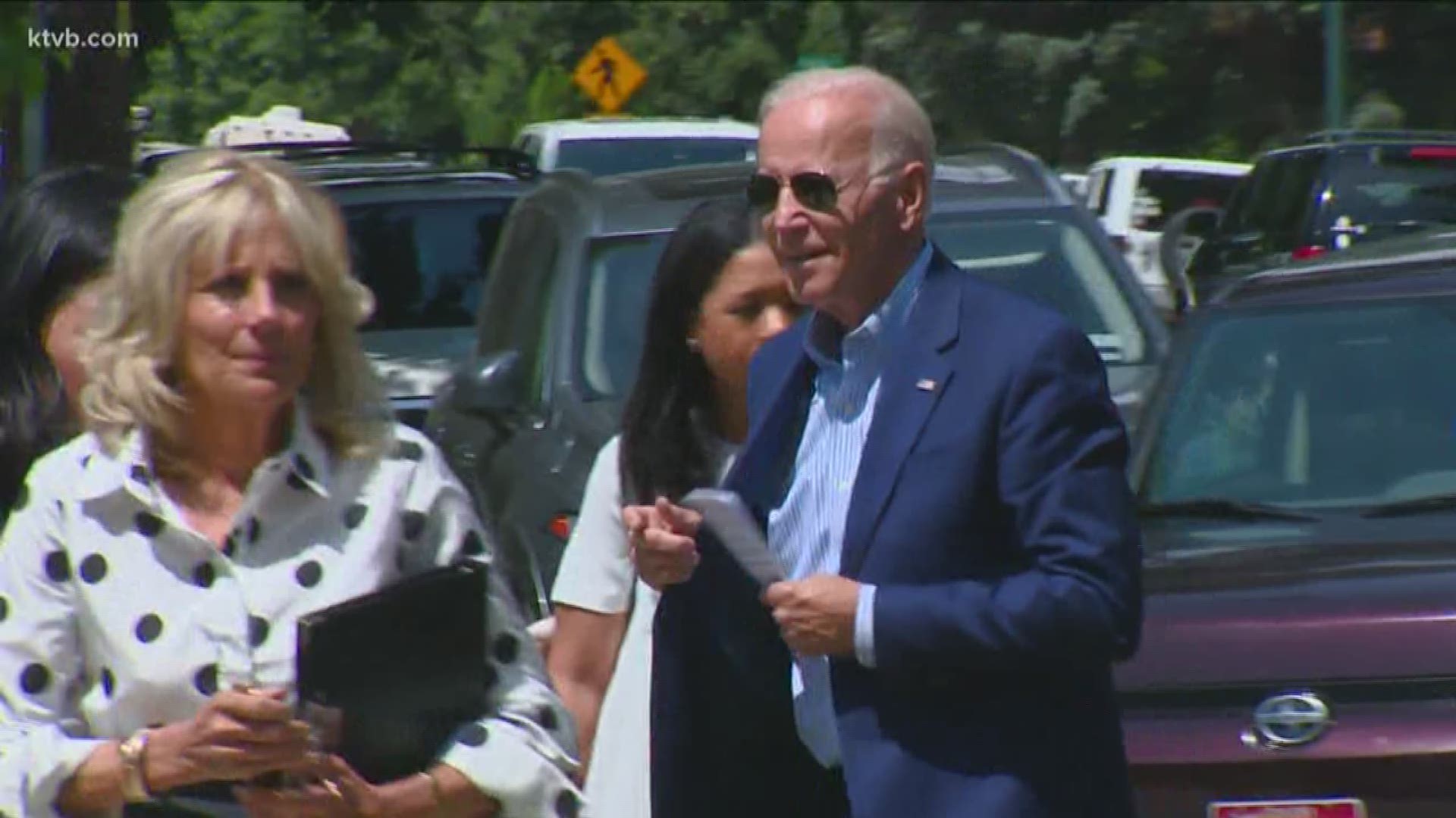 The event was held at a home on Warm Springs Avenue in Boise and about 300 people attended the event. Supporters at the event say Joe Biden is the Democratic Party's best chance at beating President Donald Trump in the 2020 election.