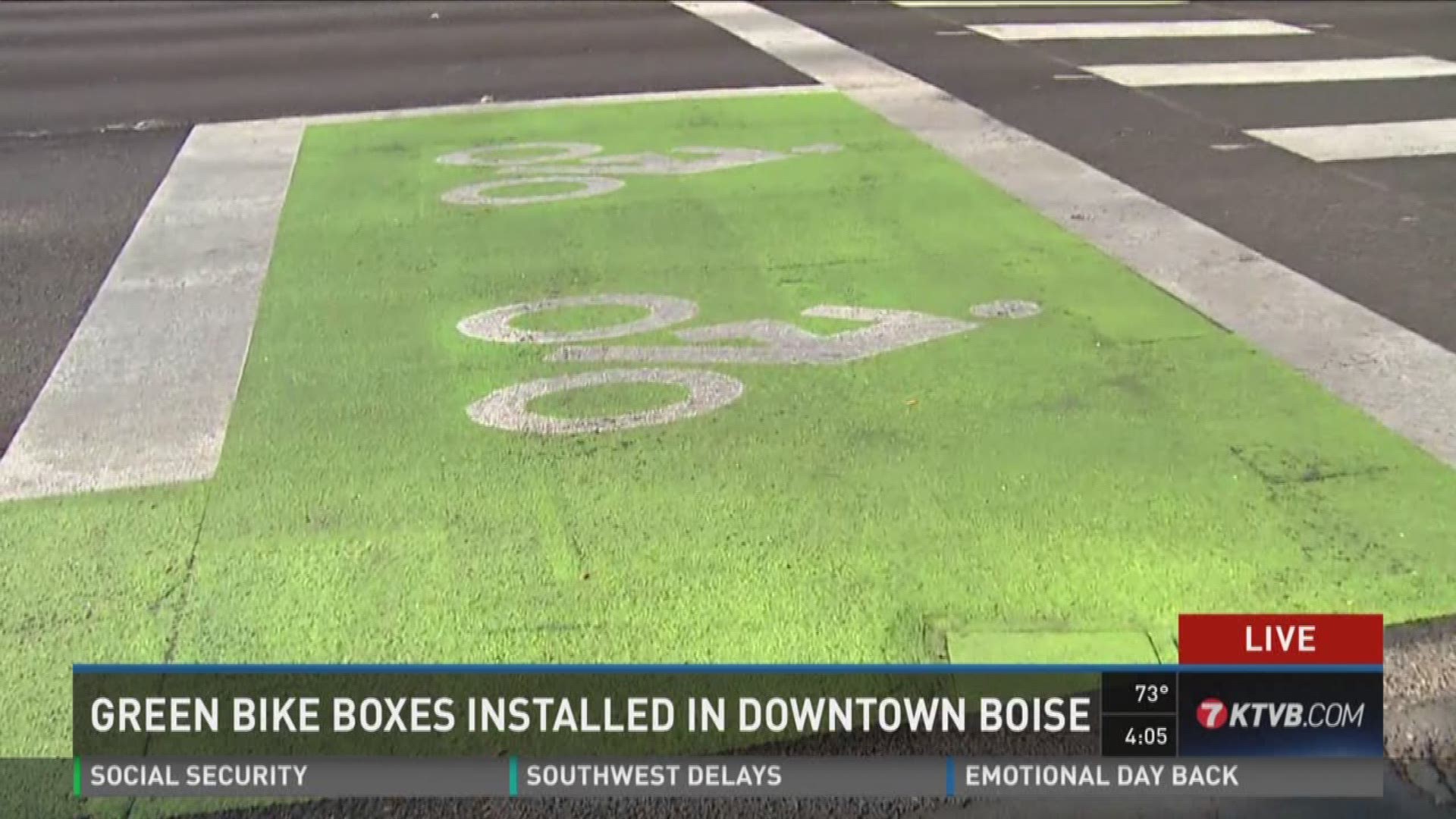 The big green box is designed to make bicyclists more visible.