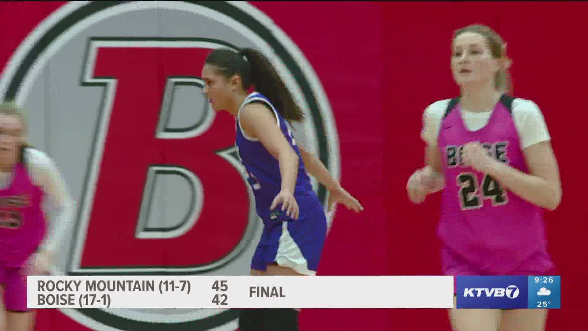 The Grizzlies (12-7) pulled off the 45-42 upset at Boise (17-2) Saturday night. The Brave hosted their 14th annual Pink Out event for breast cancer awareness.