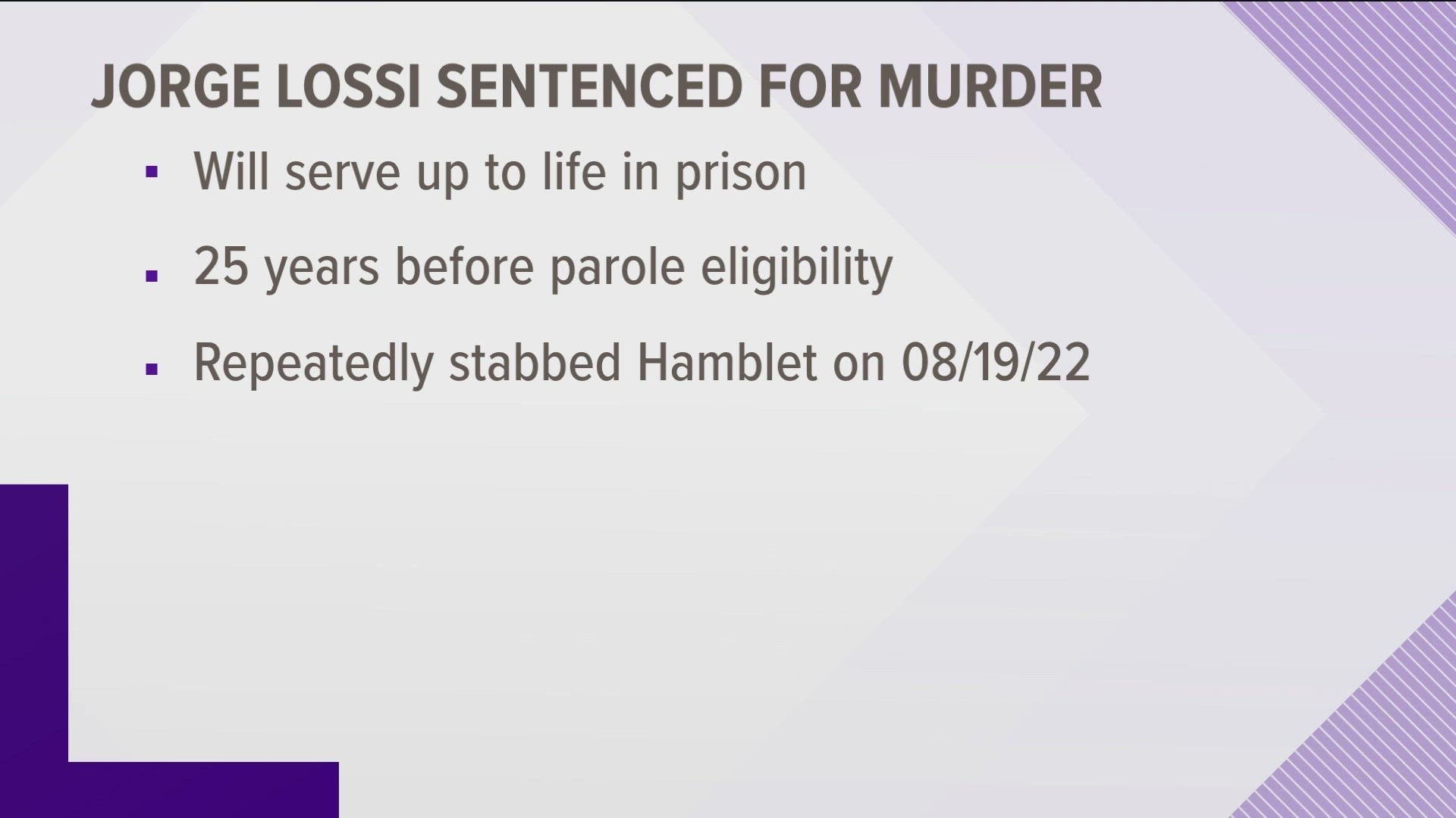 Jorge Lossi was out on parole when he stabbed his housemate to death at their home in Boise.