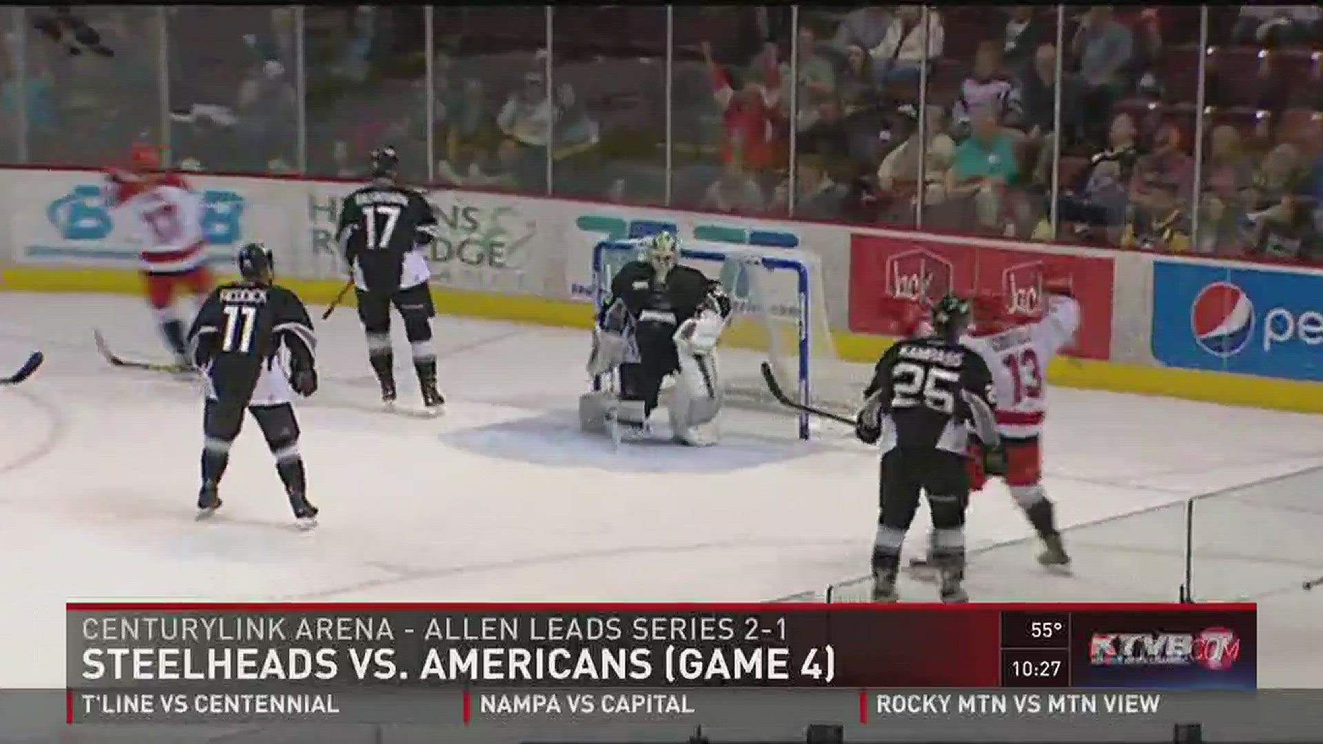 Idaho Steelheads vs. Allen Americans in game 4 of the ECHL hockey playoffs 4/22/2016