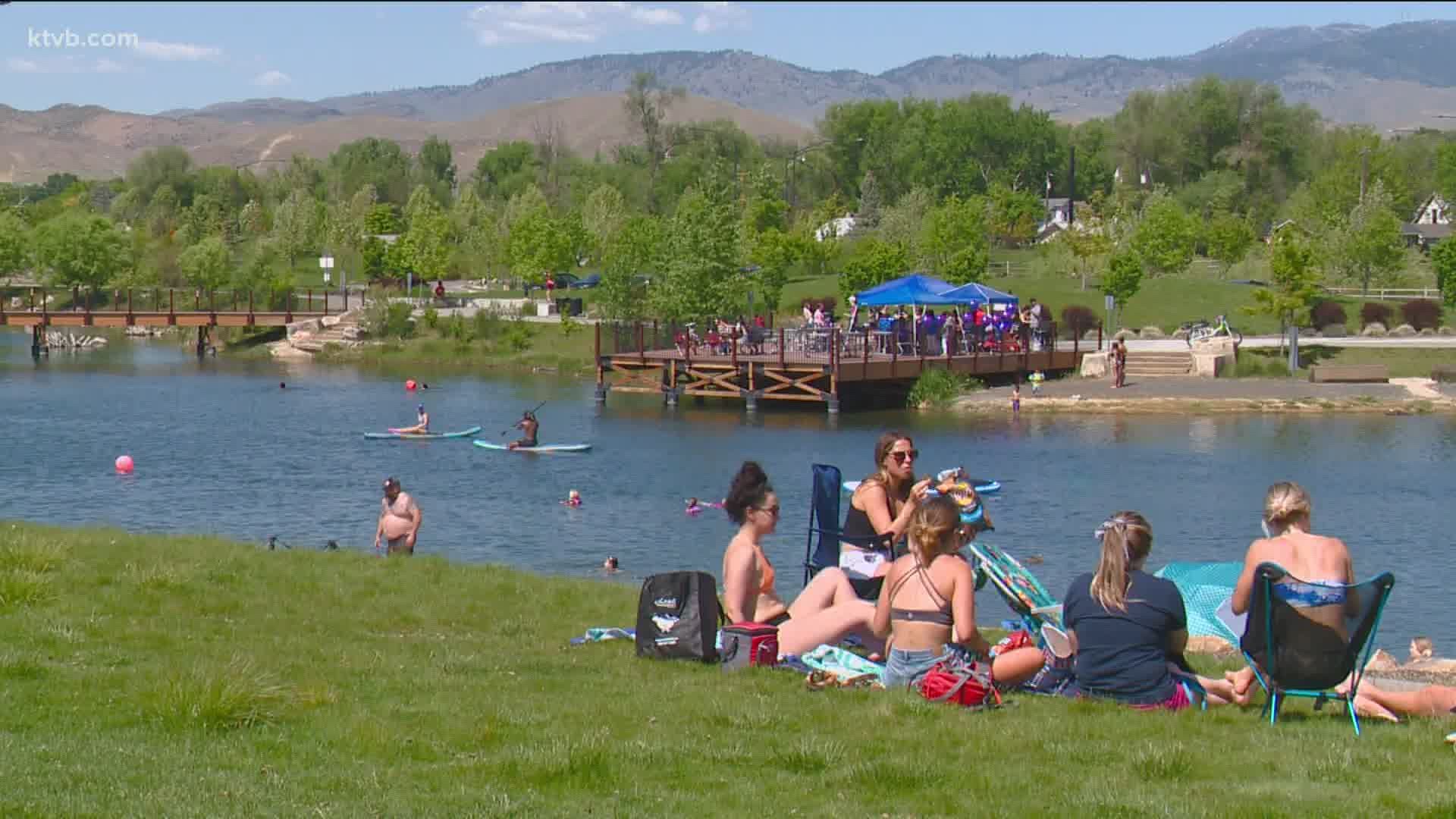 Warning signs are now posted at Quinn's Pond and Esther Simplot Pond telling people to swim at their own risk.