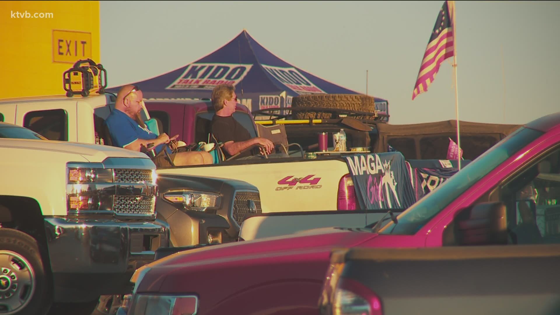 Local staffers for the Biden campaign held a socially-distanced watch party. Republicans organized at a drive-in theater to watch Tuesday's debate.