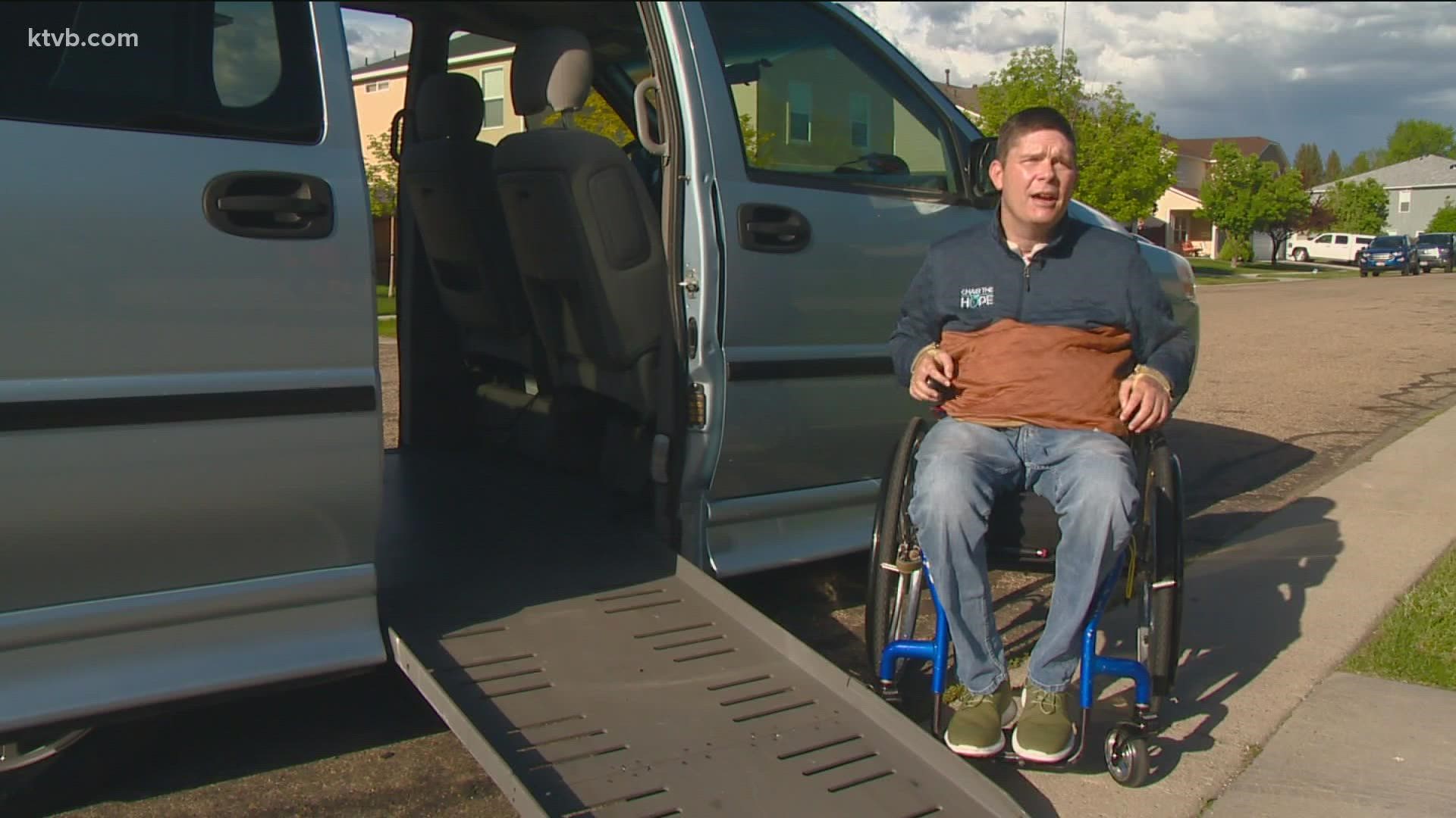 Nathan Ogden, founder of Chair the Hope, uses a wheelchair and knows how important an adapted van is. He delivered one to the Yascovitch family for their son, Jase.
