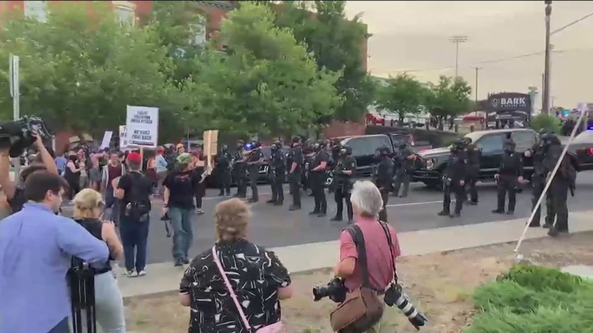 The protests began after a former councilman of the city called for support for the detainment of a Venezuelan man seeking asylum.