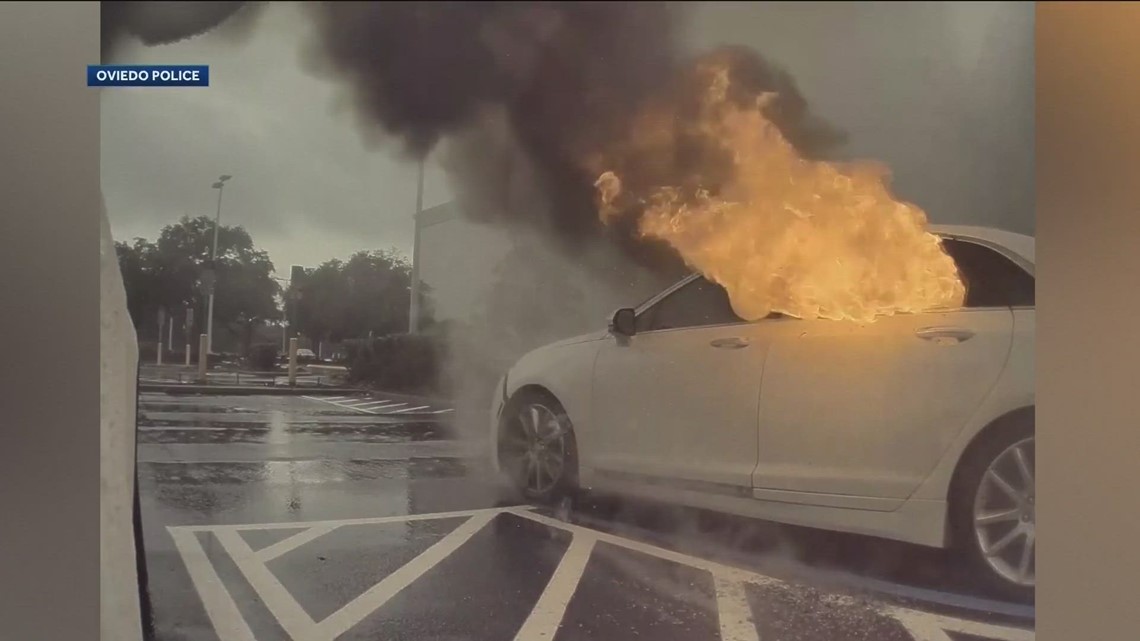 Florida woman was shoplifting when her car caught fire with 2 children inside