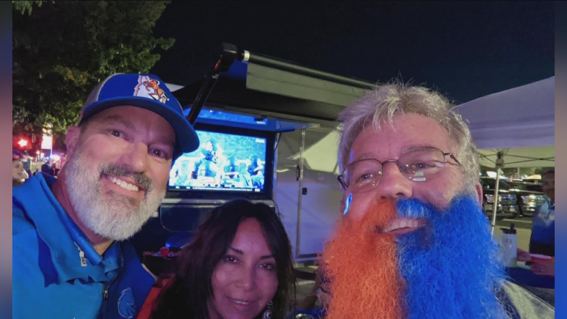 Wish Granters Board President Jim Paulson dyed his beard blue and orange, after the non-profit raised $500 in honor of World Beard Day.