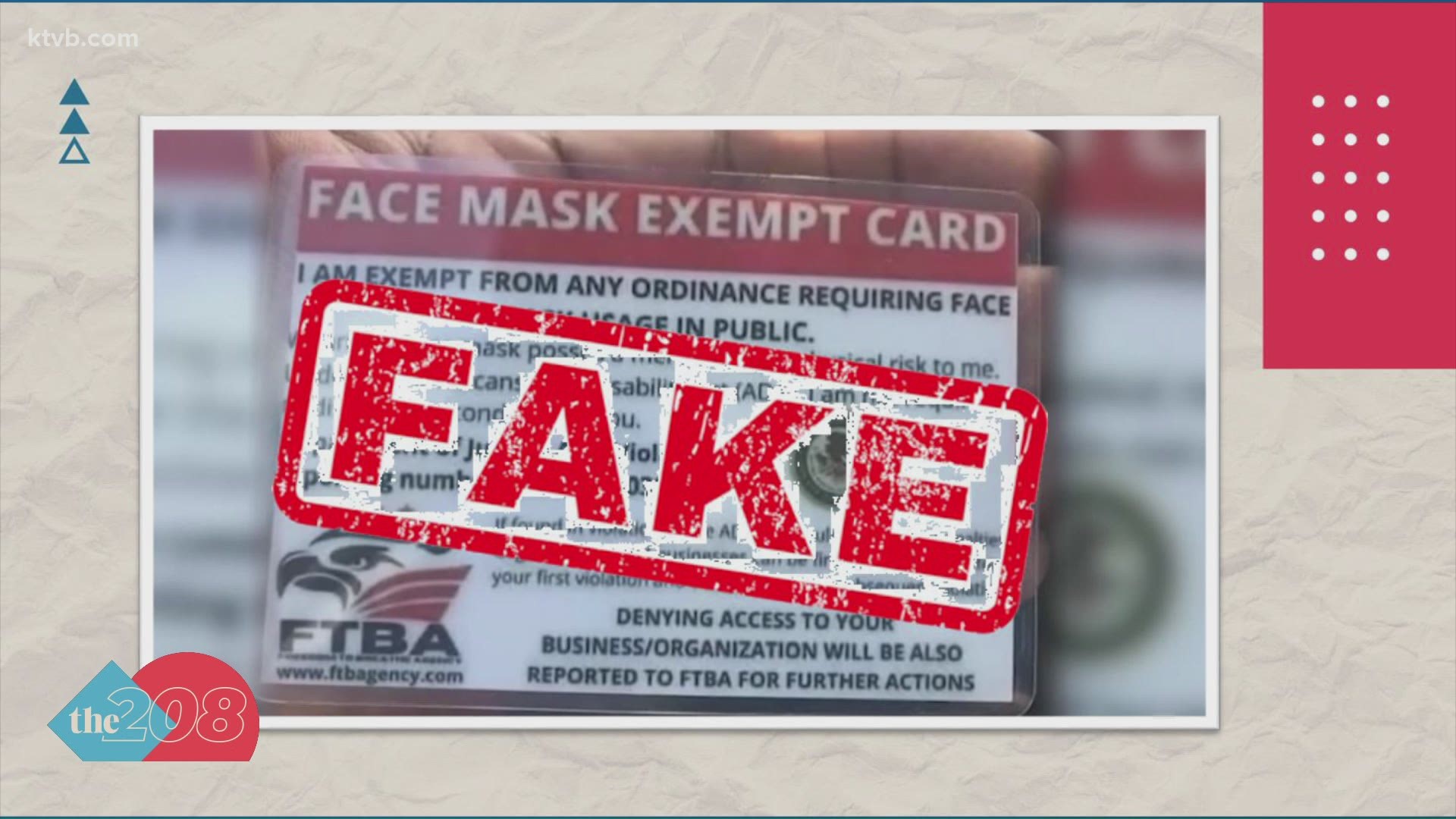 A Boise woman says she was wrongfully denied service at a local restaurant because she did not have a mask on, though she claimed to have an exemption medical card.