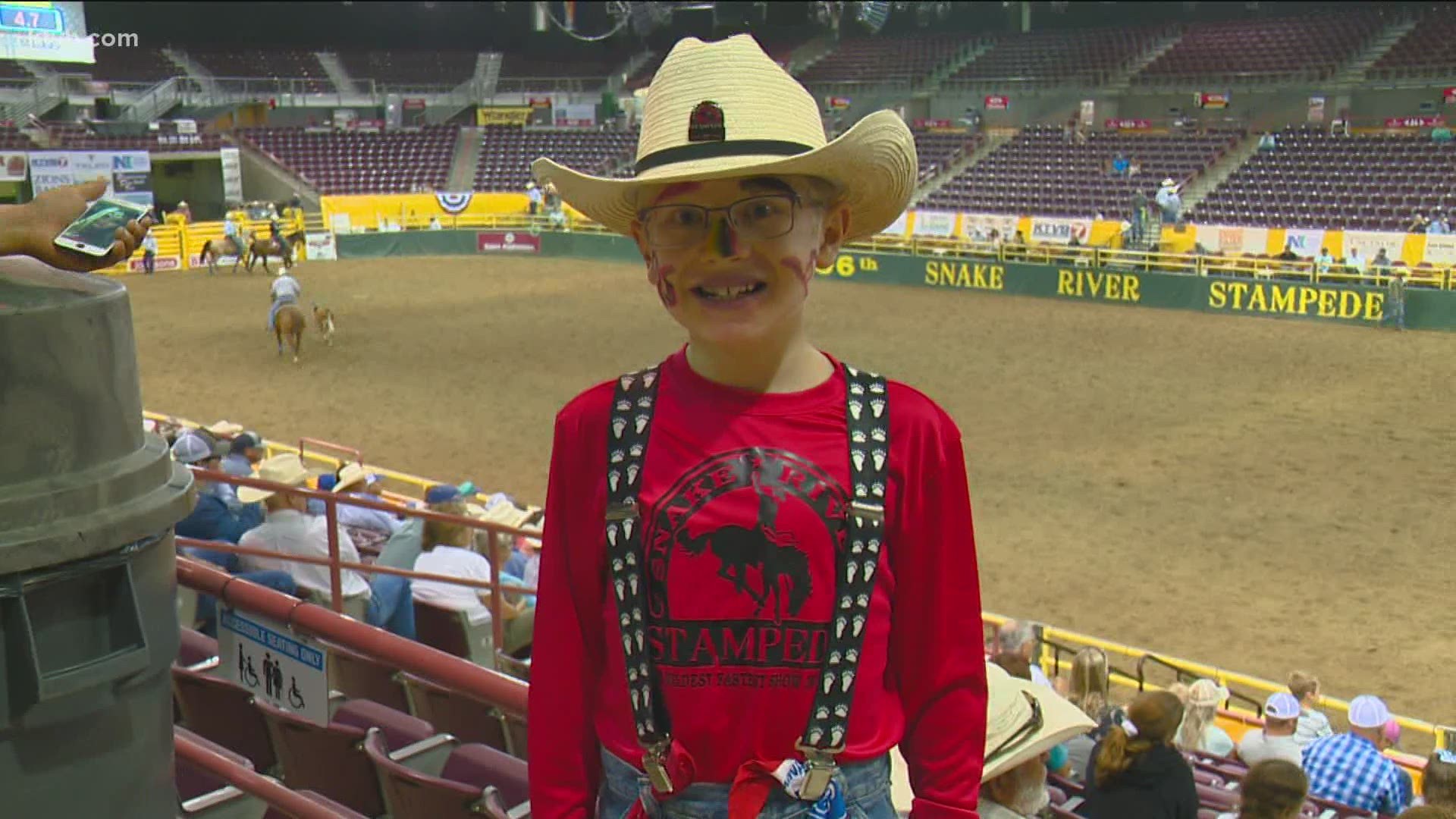 Landon Palmer takes his role at the rodeo's mutton busting events very seriously.
