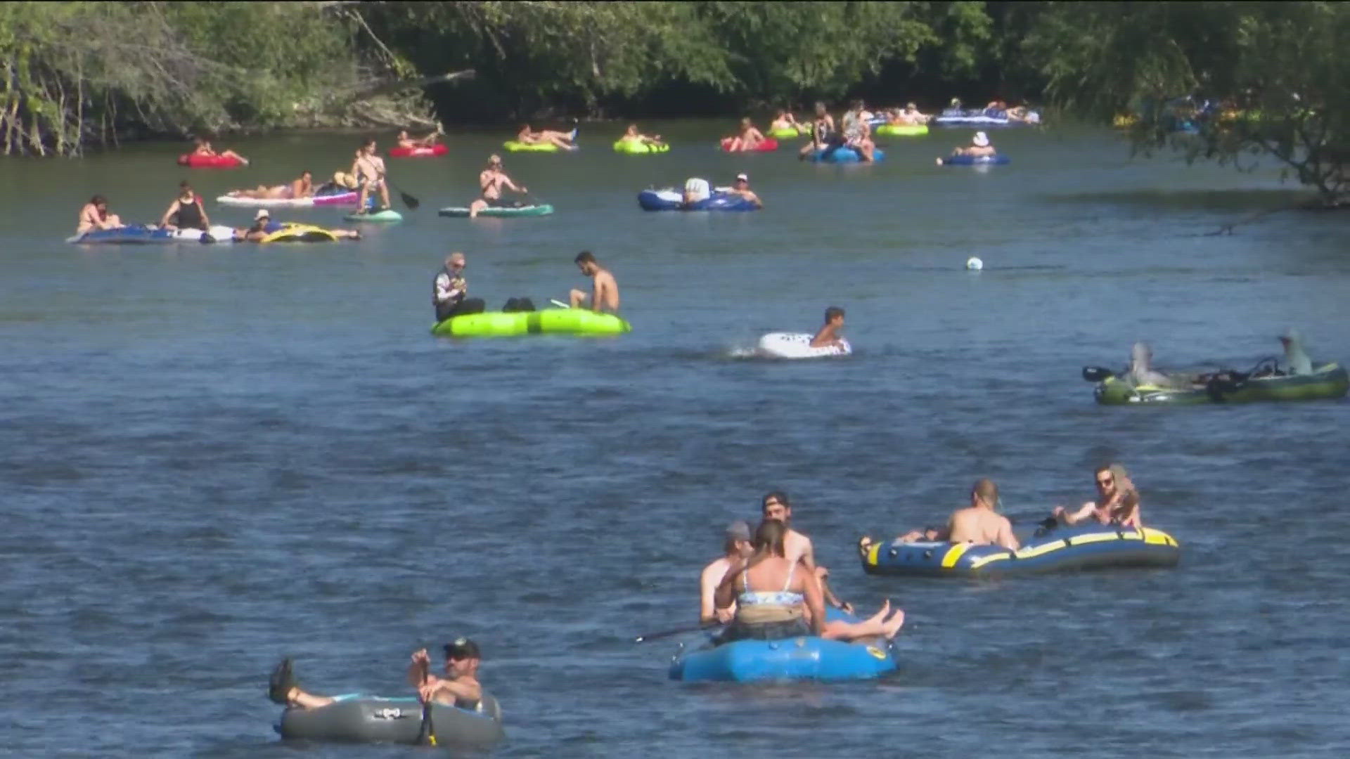 As more Idahoans float the Boise River to escape the heat. Trash bins overflowing.