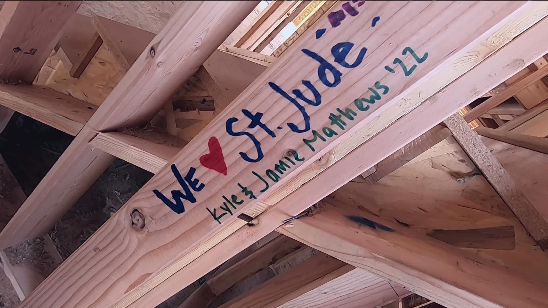Some of the boards in the house were signed by people who donated to St. Jude Children's Research Hospital. Tickets for the Dream Home giveaway go on sale in April.