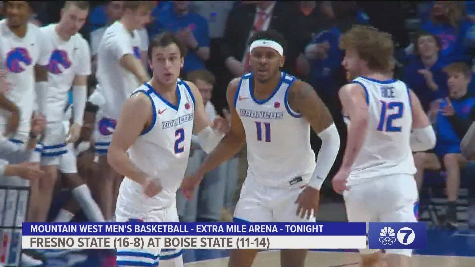 Tyson Degenhart had 24 points Saturday night as Boise State rolled past Fresno State 90-66 and inched closer to first place in the Mountain West standings.