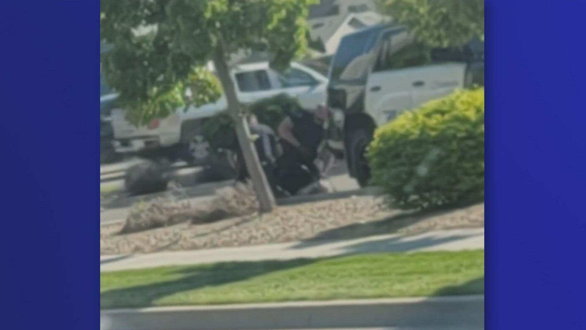 Video shows an officer repeatedly punching a suspect while they were on the ground. Police said the suspect was violent and struck one of the officers.