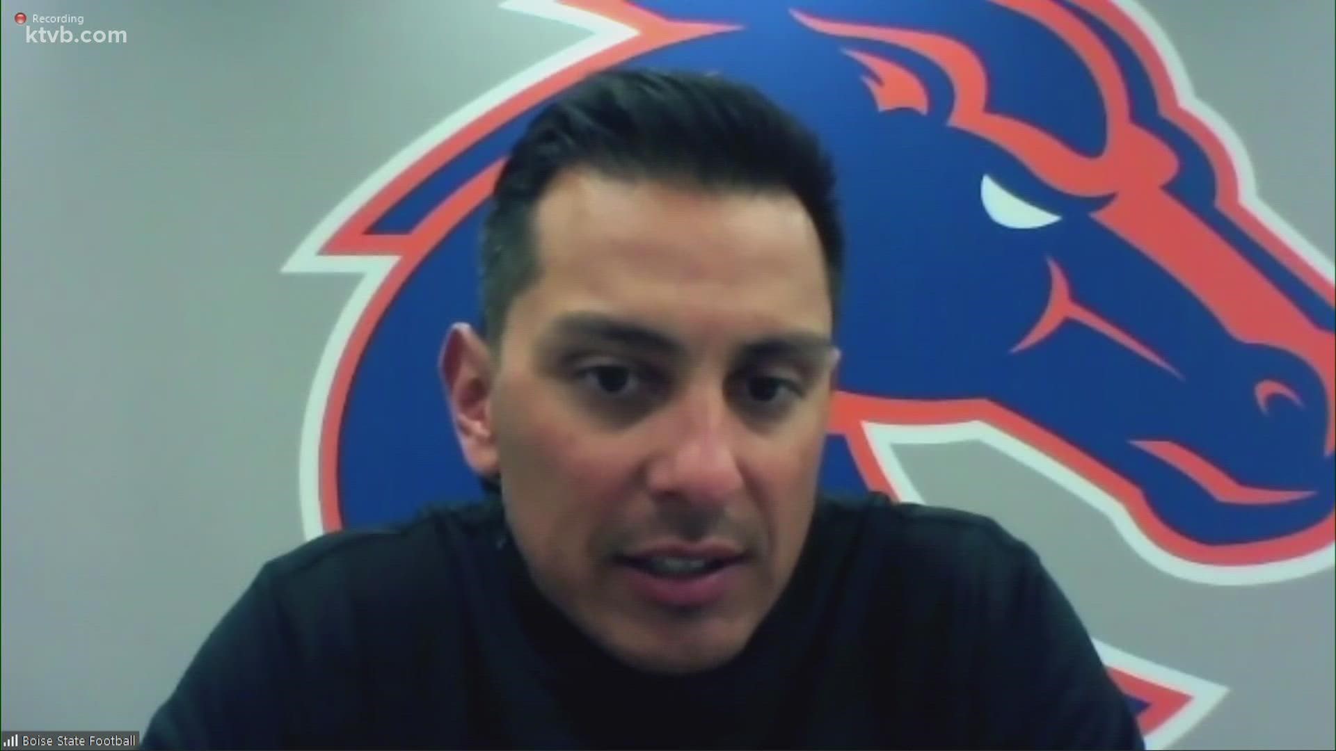 Boise State faces the Nevada Wolf Pack on The Blue Saturday. Coach Andy Avalos says his team will have to contain their explosive offensive led by QB Carson Strong.
