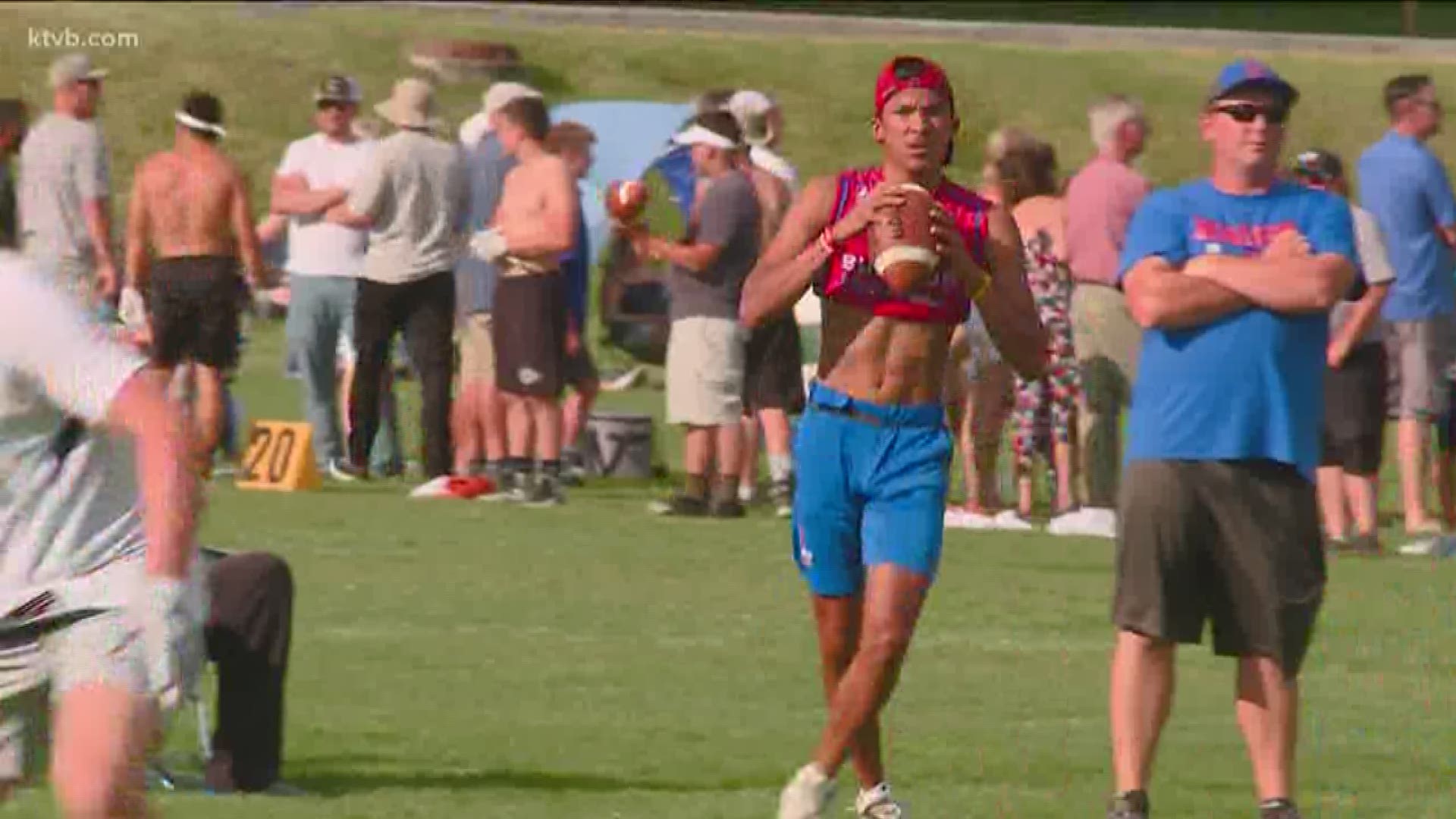 Highlights from the 2019 Famous Idaho Potato Bowl 7 on 7 passing tournament .