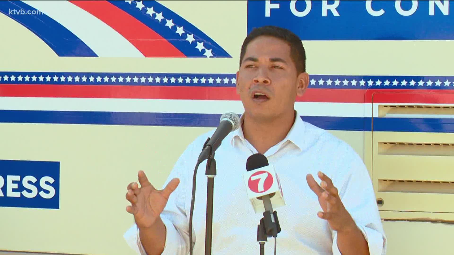 Rudy Soto, who is running against Russ Fulcher, began his tour in Garden City on Labor Day.