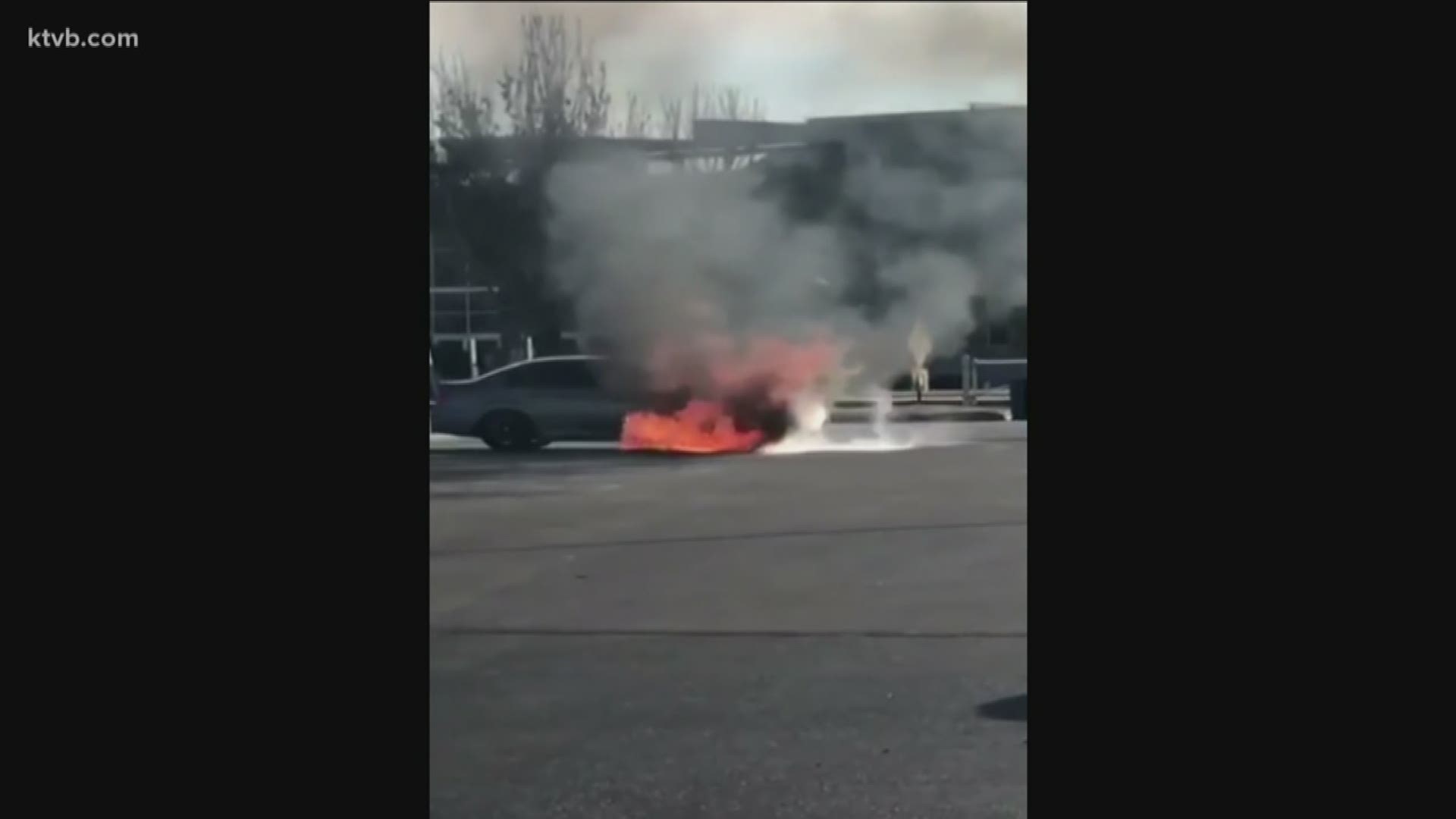 The driver of the car managed to pull it away from other vehicles so they did not catch fire.