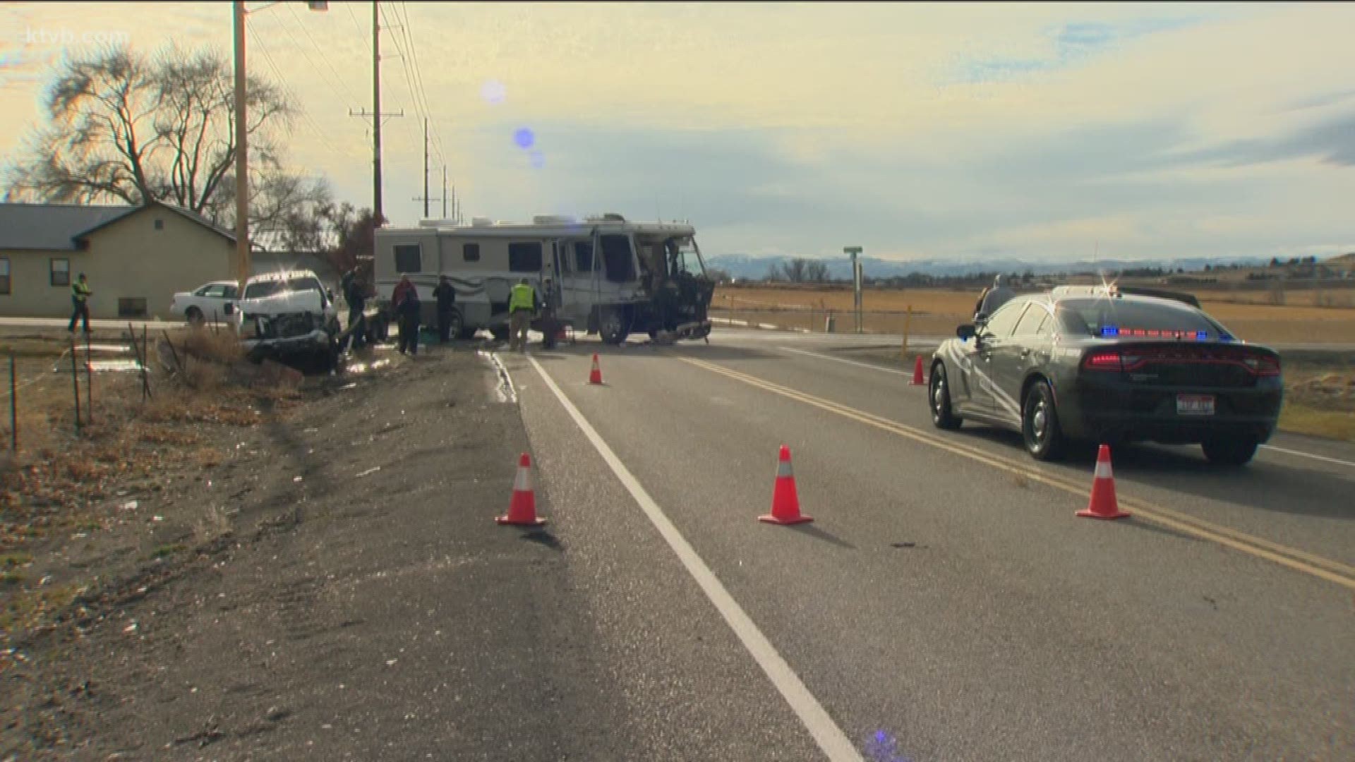 Police say the driver of the motorhome was not wearing a seatbelt and was ejected from the vehicle. He was flown by air ambulance to a Boise hospital.