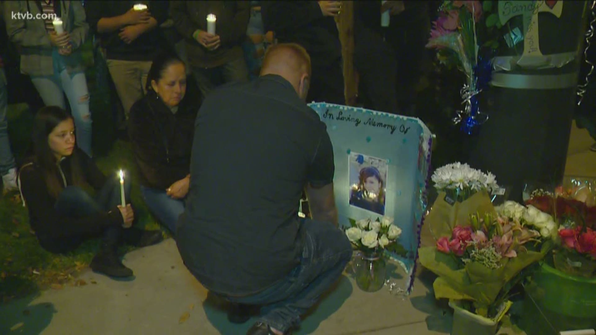Family, friends, and people touched by her story gathered Friday, October 19, 2018, at the corner of Ustick and Eagle roads in Meridian, Idaho, in memory of Sandy Hernandez, who was hit and killed by a truck earlier in the week.