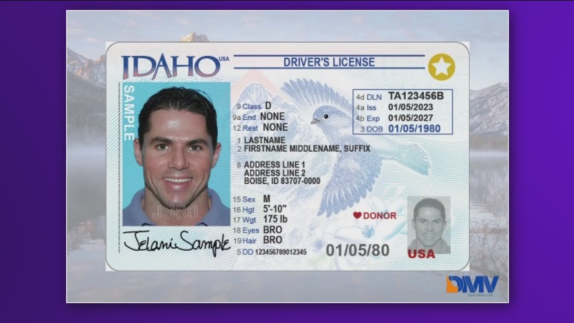 Idaho new driver’s license card design here