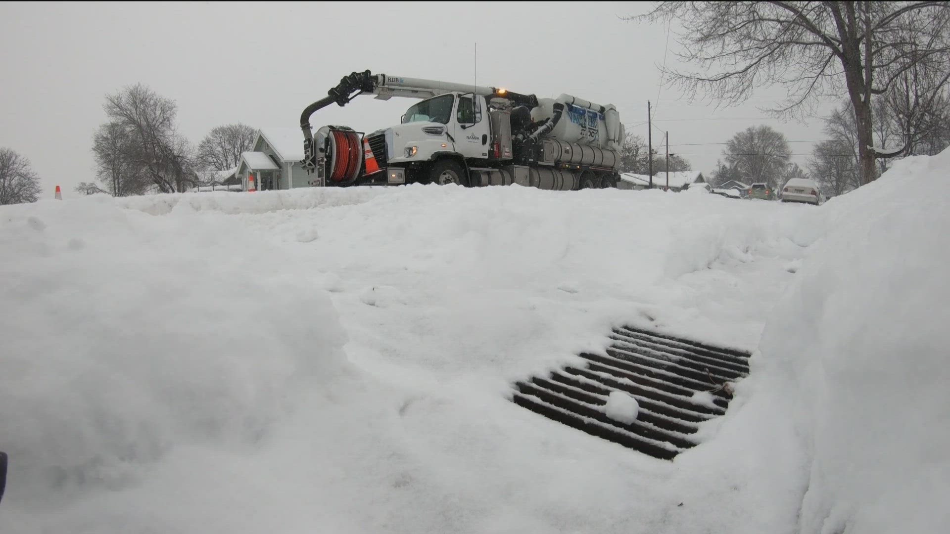 Storm drains should be clear of snow, ice and leaves once the snow starts melting.