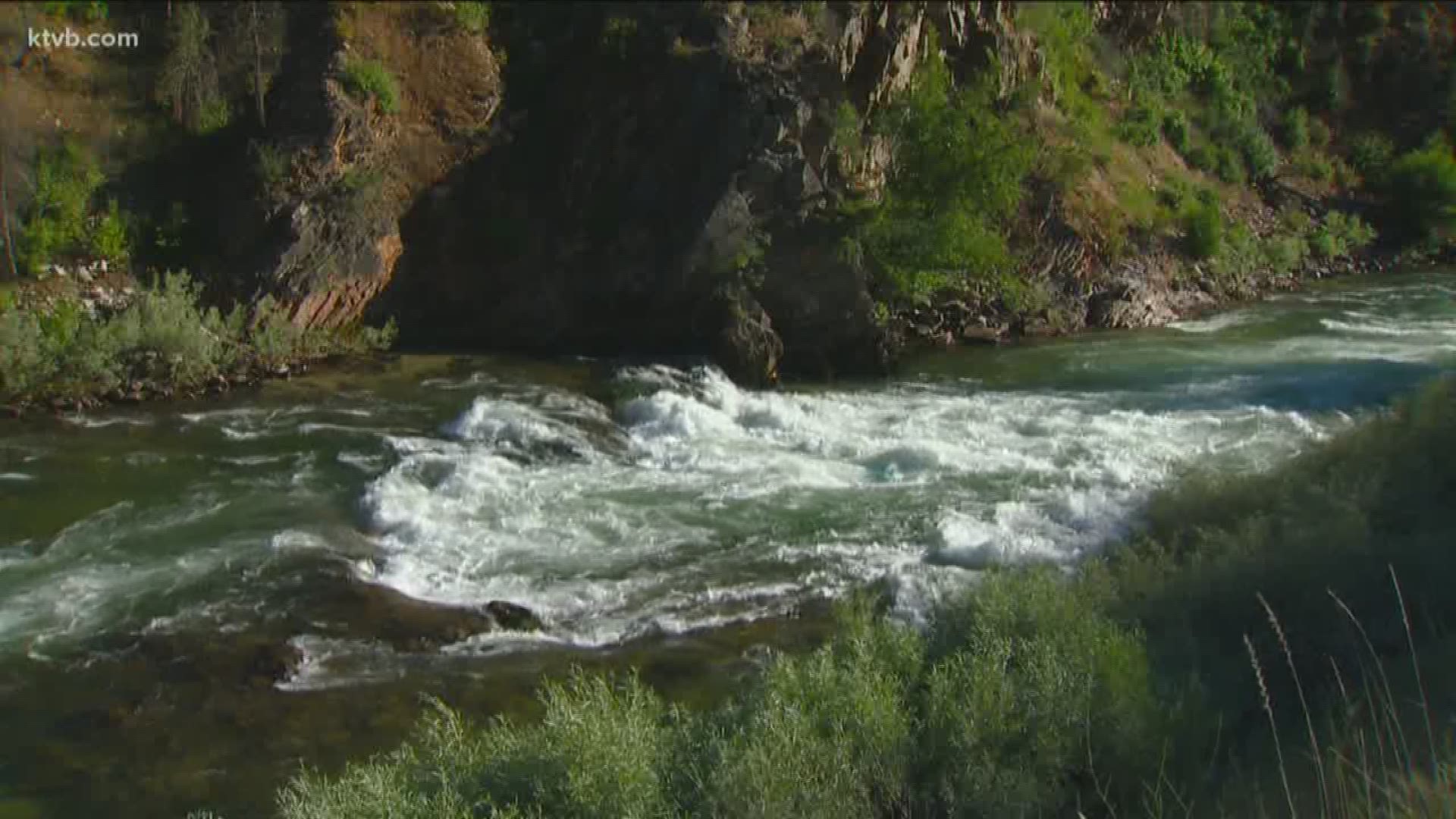The Boise County Sheriff's Office said three people in a raft went into the water. One of them died.