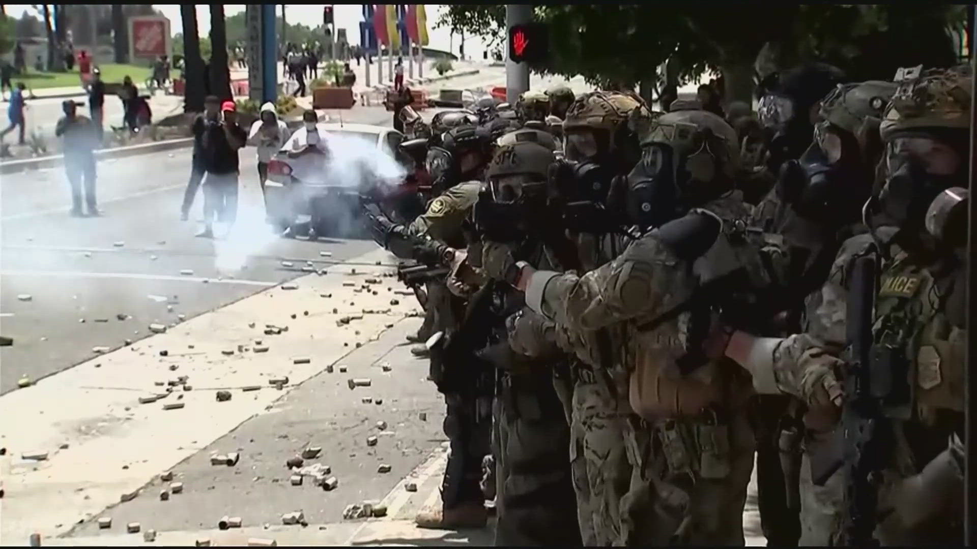 The White House said in a statement Saturday that he was deploying the Guardsmen to "address the lawlessness that has been allowed to fester" in California. 