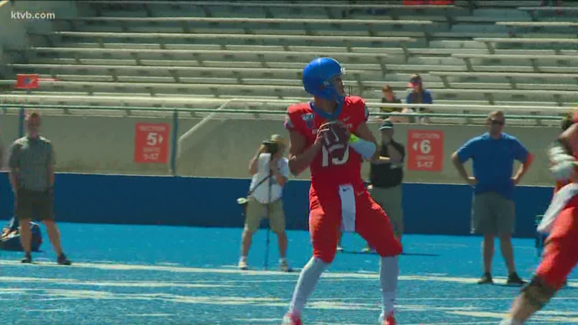 Following the Boise State Broncos' Fall Fan Fest on Saturday, Head Coach Bryan Harsin named the next starting quarterback for the Broncos - true freshman Hank Bachmeier. This is the second time under Harsin's tenure as head coach that a freshman was named the starting quarterback.