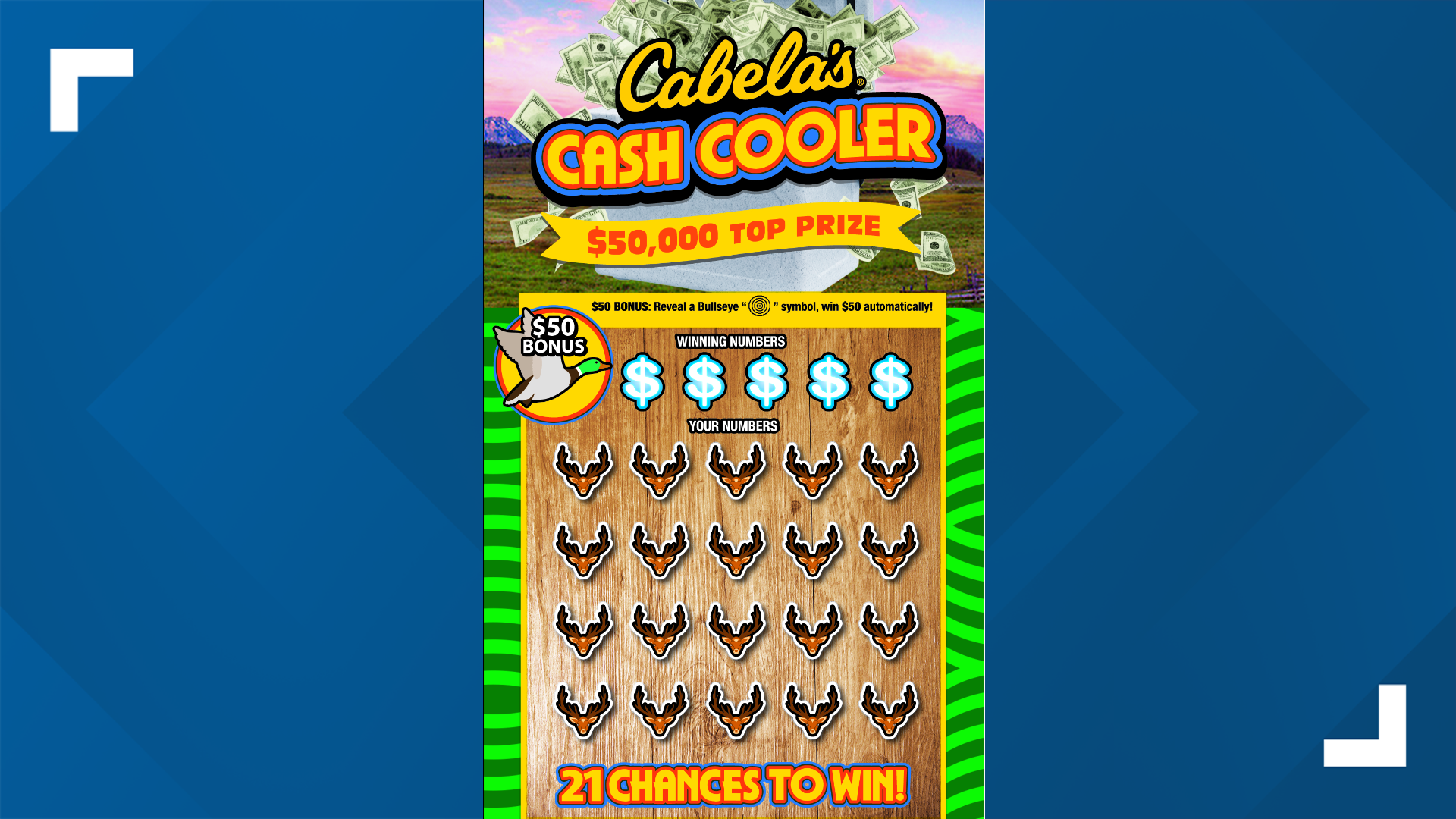 Idaho Lottery Cabela's Cash Cooler Scratch Game 