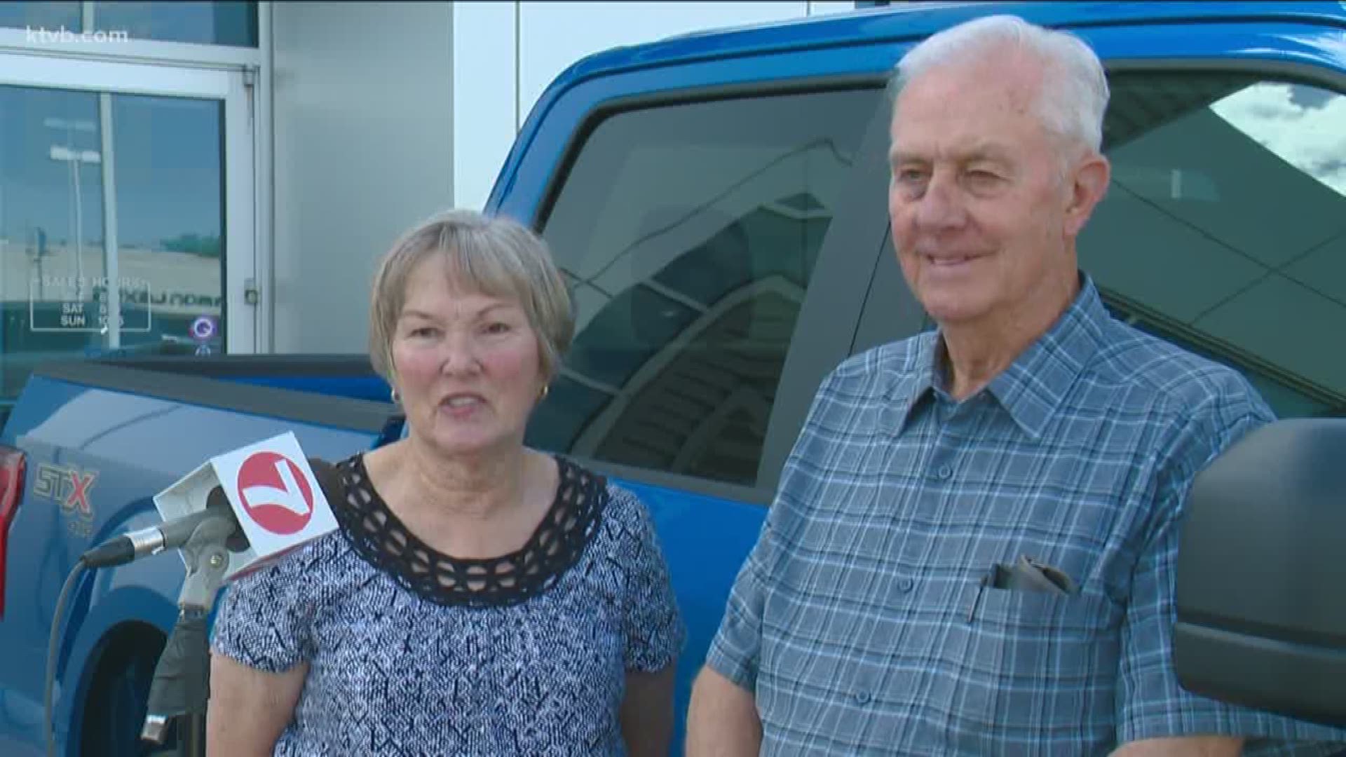 Karen and Don Taylor picked up their new truck on Friday courtesy of Treasure Valley Ford stores.