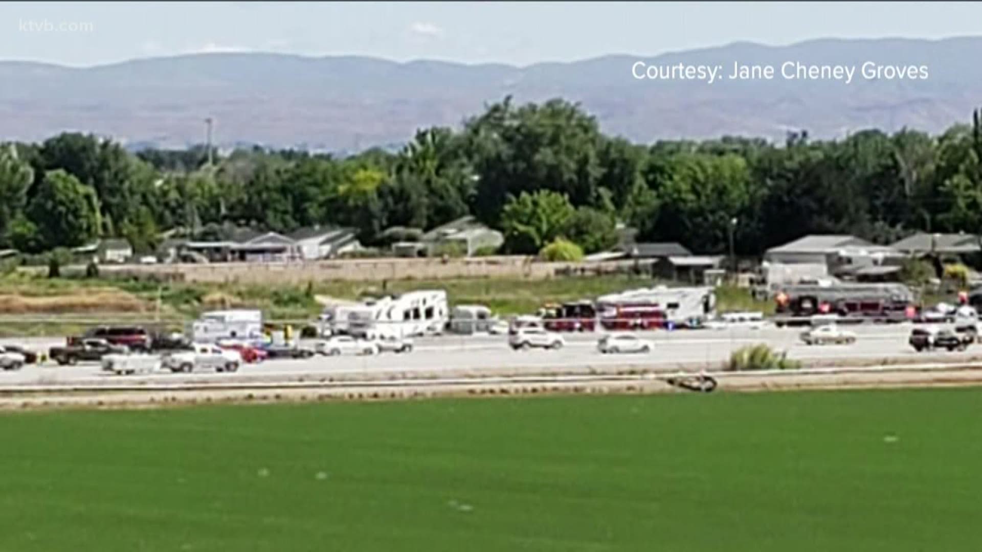 Traffic on Interstate 84 was at a standstill while crews worked to clear the crash.