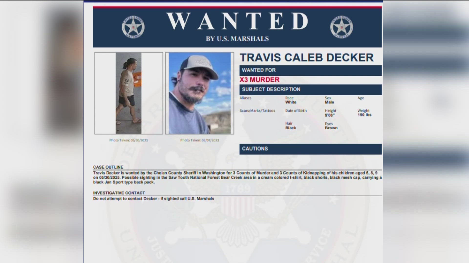 Travis Decker may have been spotted in Sawtooth National Forest | ktvb.com