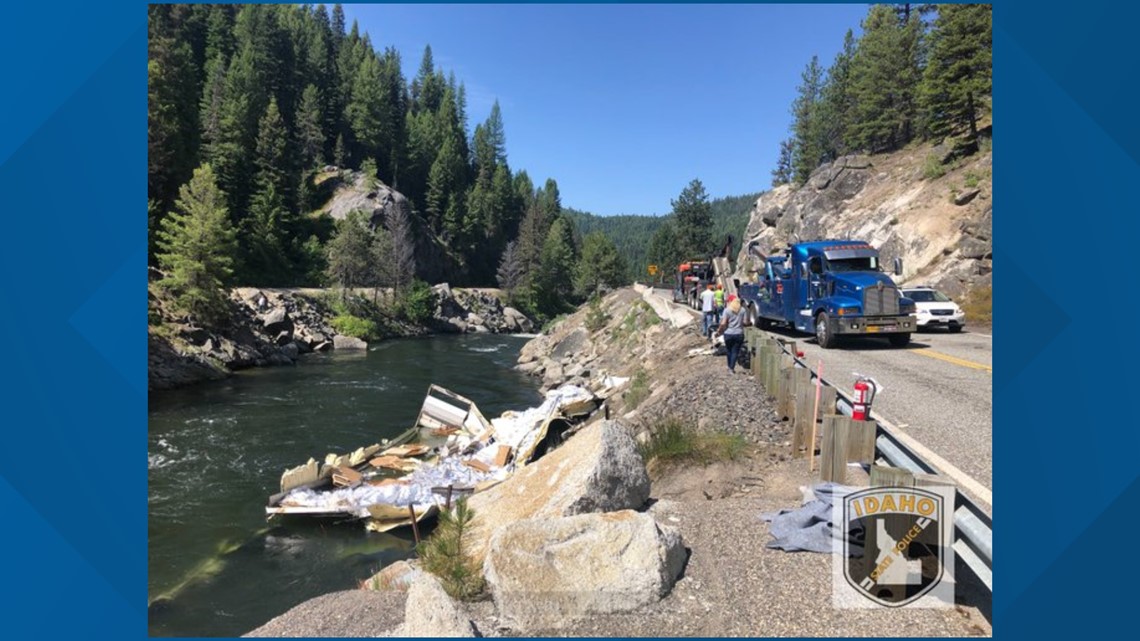 Highway 55 near Smiths Ferry reopens after tractortrailer crashed into