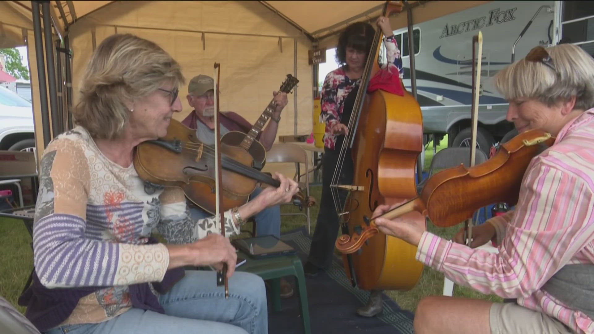 Some of the finest fiddlers in the nation come to the festival.