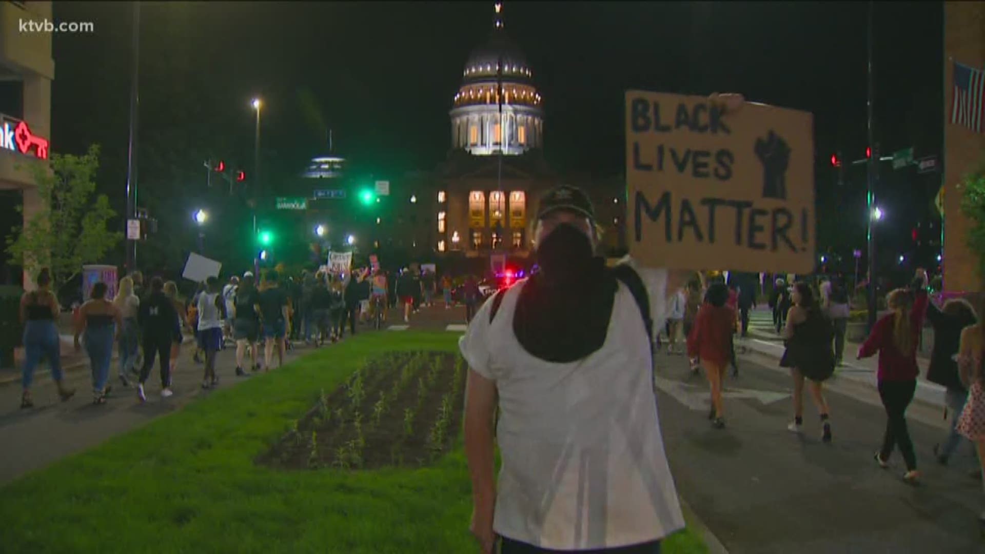 The Black Lives Matter demonstration remained peaceful.