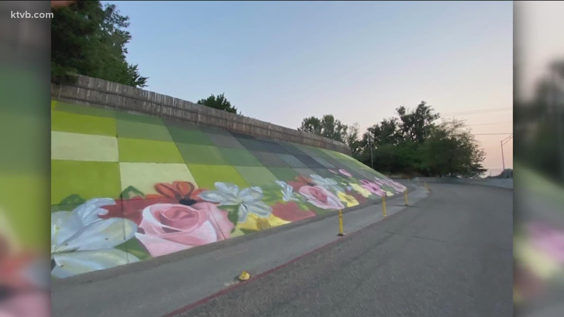 Thousands of people drive on the Boise Connector every day, which is why Alex Fascilla and others in the community wanted to paint a mural on a large wall near it.