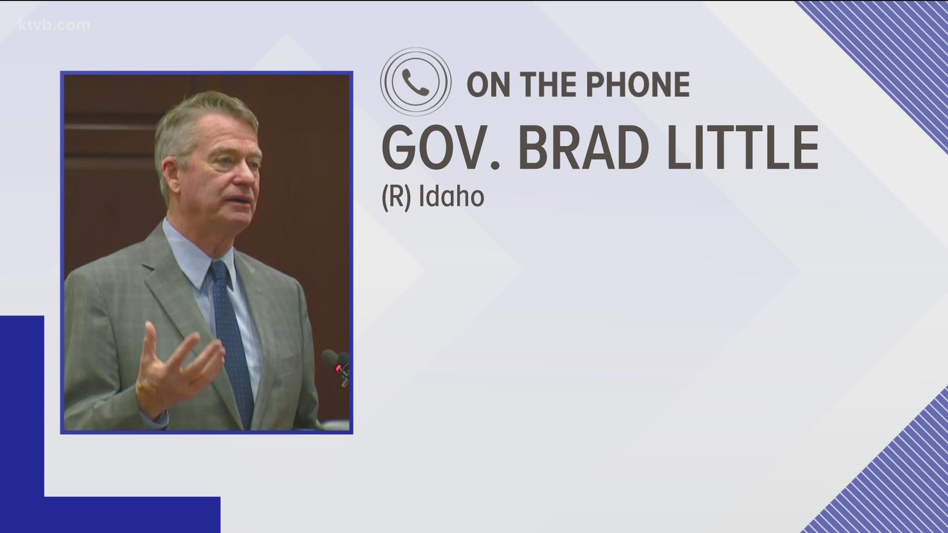 Gov. Brad Little emphasized his handling of the pandemic while imploring more residents of the state to put their trust in medical doctors and get the shot.