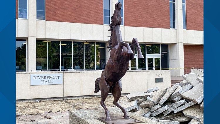 Spirit of the Broncos: Statue moves across campus