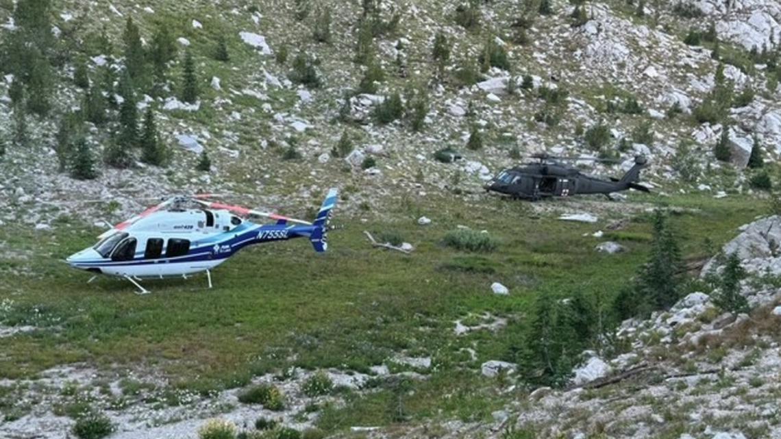 Idaho National Guard, Air St. Luke's rescue hiker with broken leg on Trinity Mountain