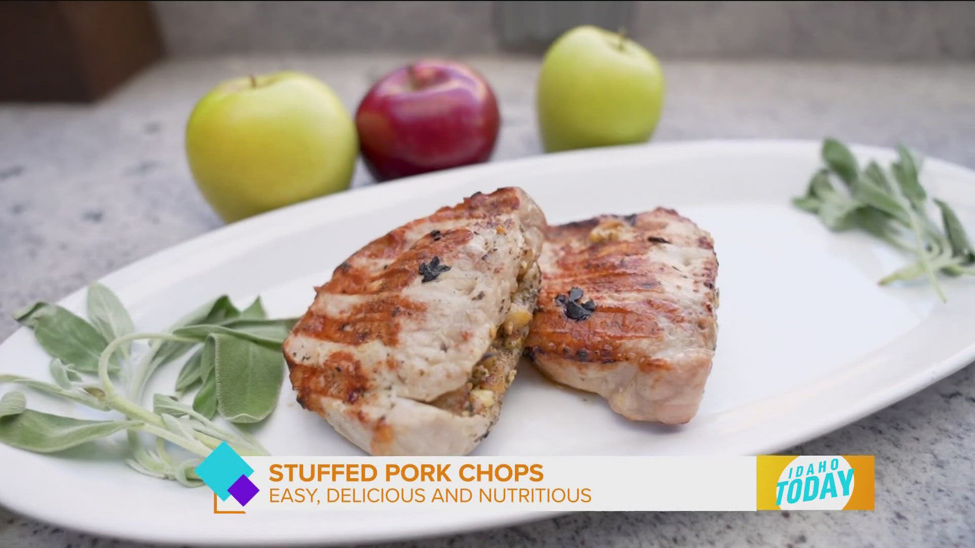 Chef Nikki grills up some apple-stuffed pork chops