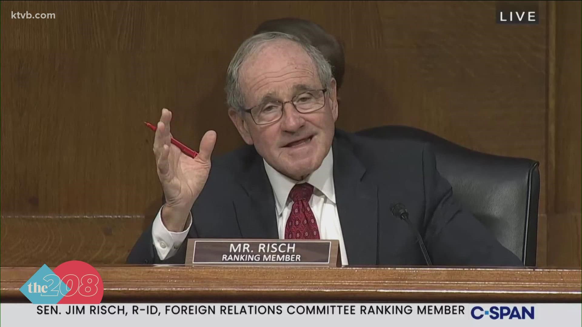 Idaho Senator Jim Risch grilled a Cabinet member over if someone has a button to cut Biden's mic.