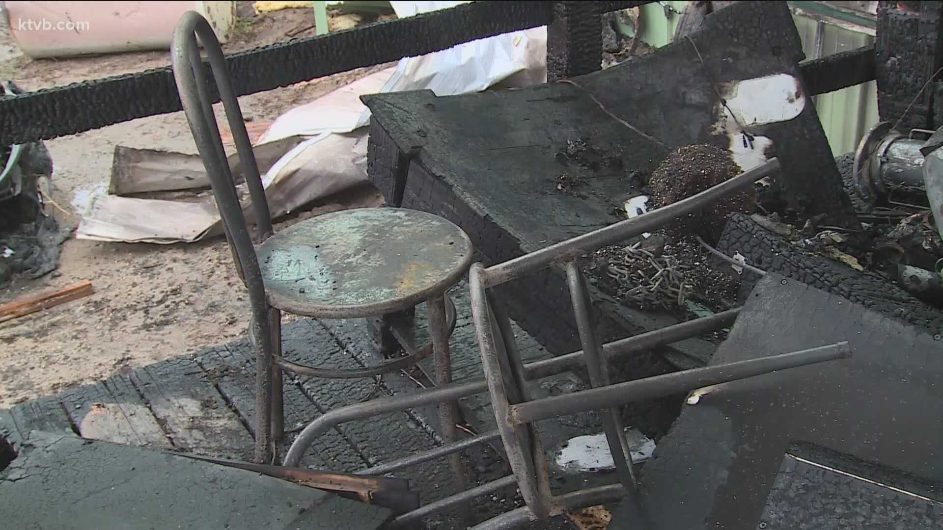 No one was inside the home during the fire but four out of the five pets there did not survive.