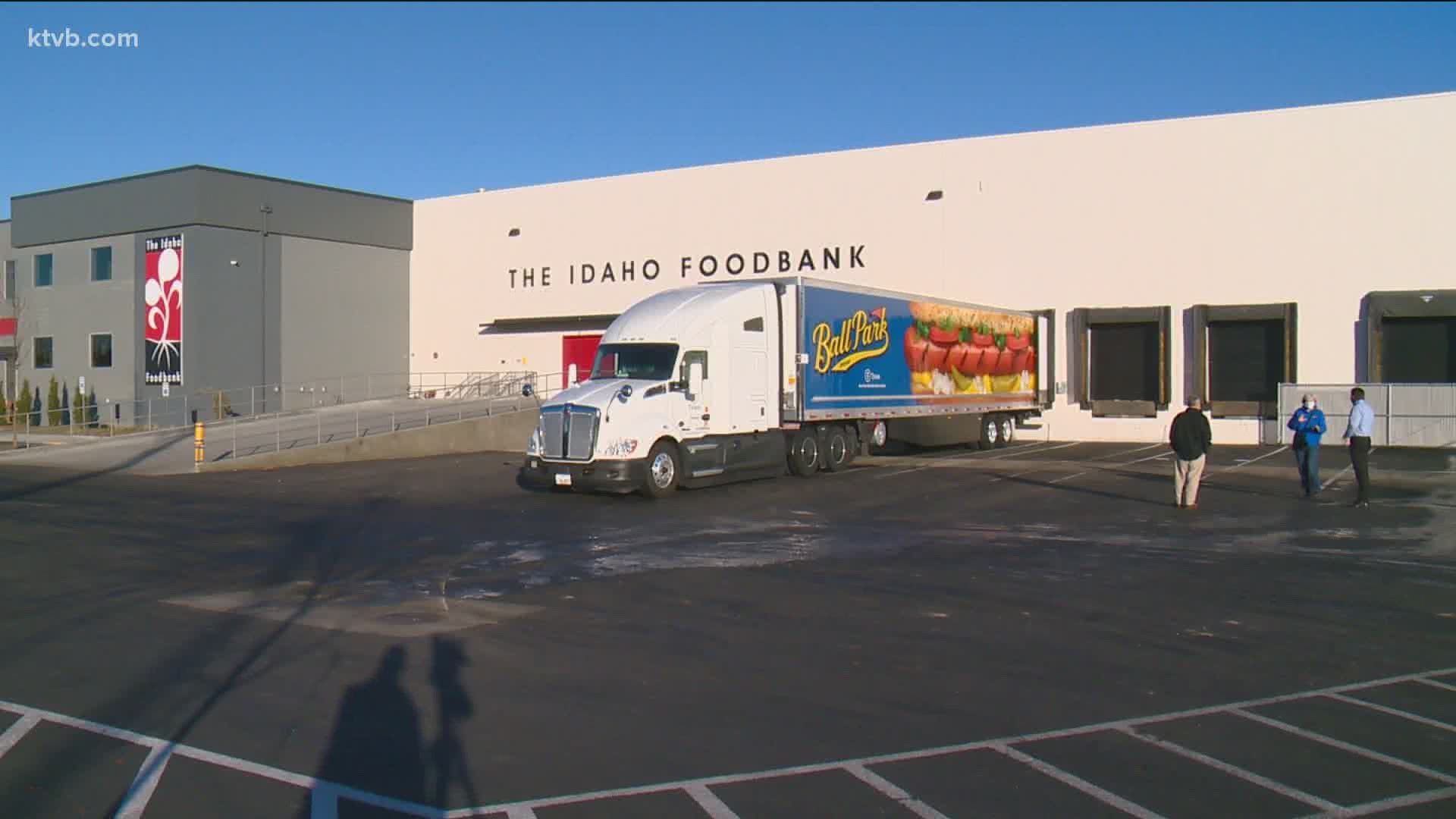 Tyson Foods delivered part of a huge donation of chicken Thursday to the Idaho Foodbank in Meridian.