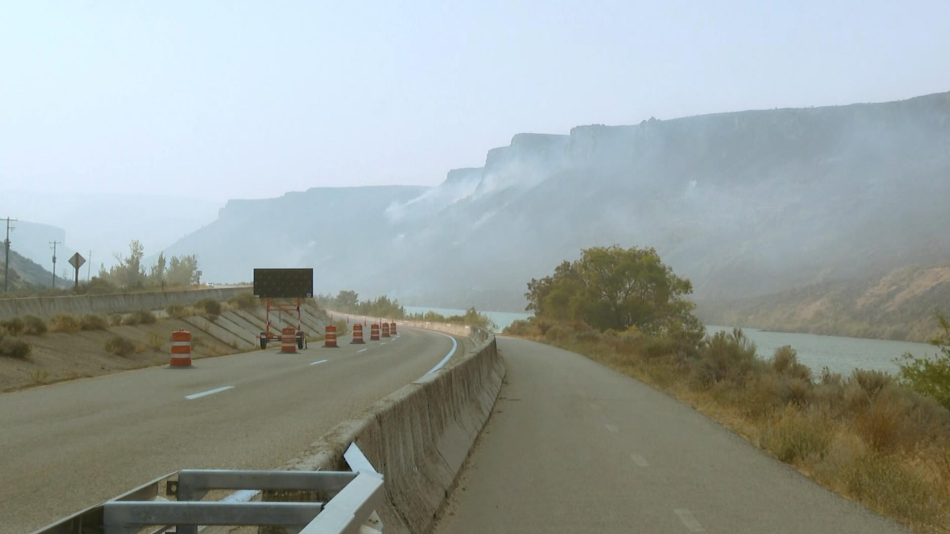 The fire was 90% contained Wednesday night, but the blaze increased following a wind shift, prompting power outages at two Boise schools and a closure of Highway 21.