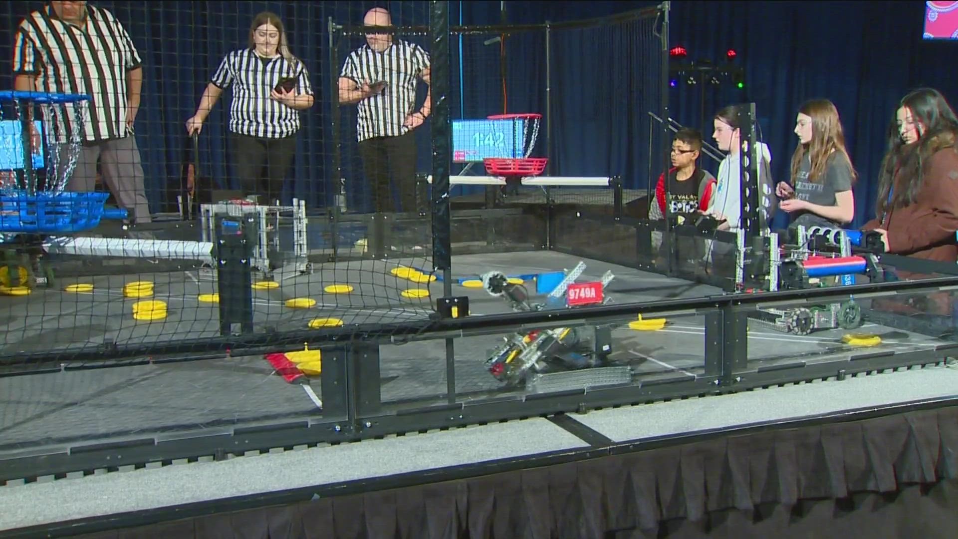 All four middle schools in the Nampa School District competed in Tuesday's 2023 Idaho Vex Robotics Middle School Regional Championship at Boise State University.